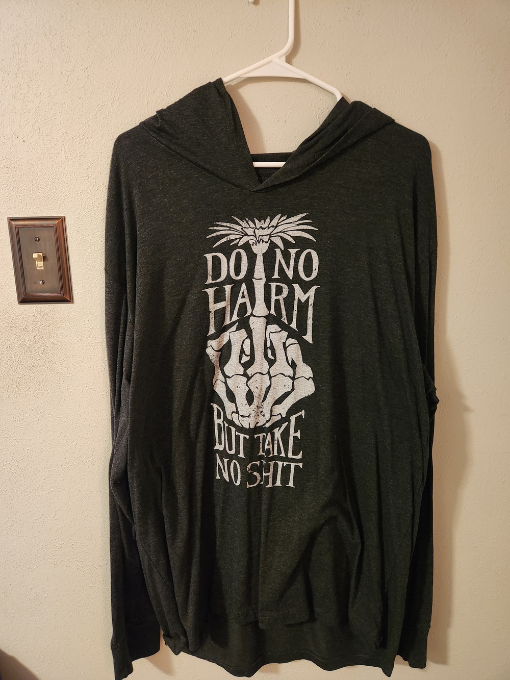 Do No Harm Graphic Hooded Sweatshirt - Dark Gray
